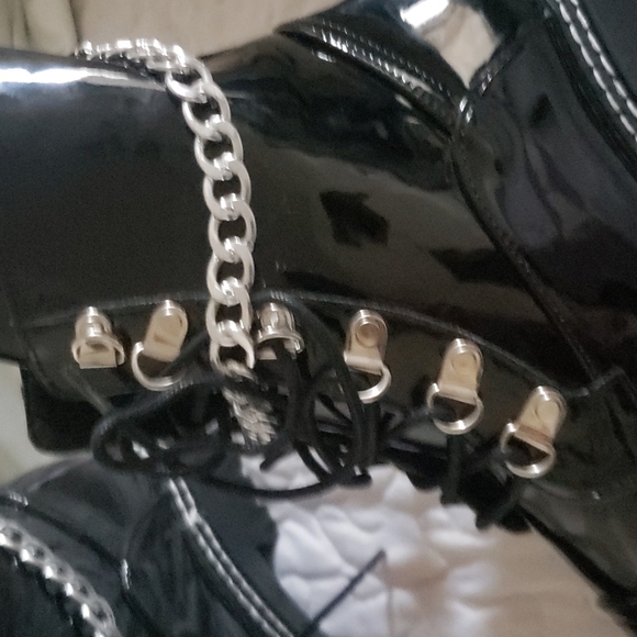 black combat chain boots - Picture 4 of 7
